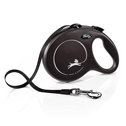 FLEXI New Classic Tape Retractable Dog Leash for Large Dogs Upto 110 lbs. – 26 ft., Black | Tangle Free Pet Walking Leash with One-Handed Brake, Pause, Lock|German Quality Product - color: Multi, size: L (Pack of 1)