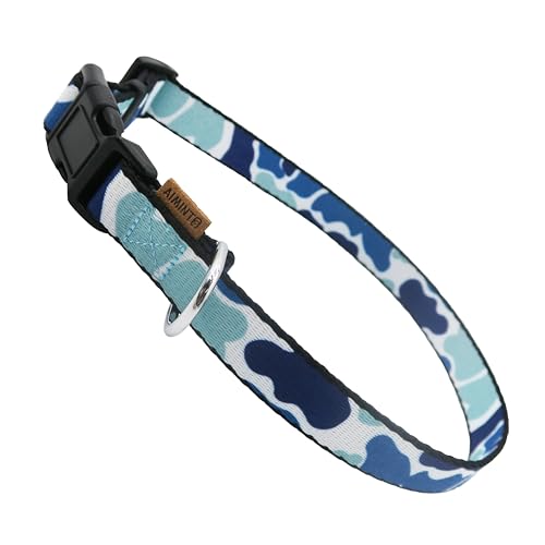 Dog Collar, Cute Camouflage Pattern, Soft and Adjustable Collar with Quick Release Buckle (XS (Neck 9-13", Width 3/8"), Camouflage Blue) - color: Camouflage Blue, size: XS (Neck 9-13", Width 3/8")