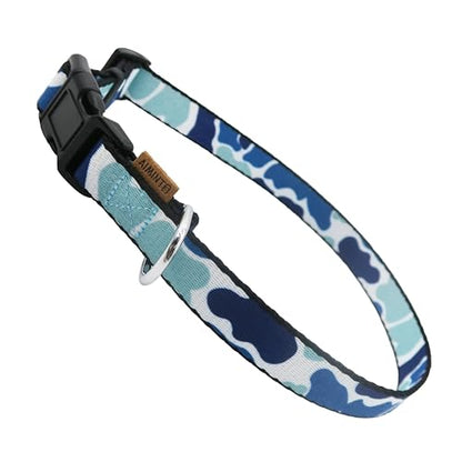 Dog Collar, Cute Camouflage Pattern, Soft and Adjustable Collar with Quick Release Buckle (XS (Neck 9-13", Width 3/8"), Camouflage Blue) - color: Camouflage Blue, size: XS (Neck 9-13", Width 3/8")