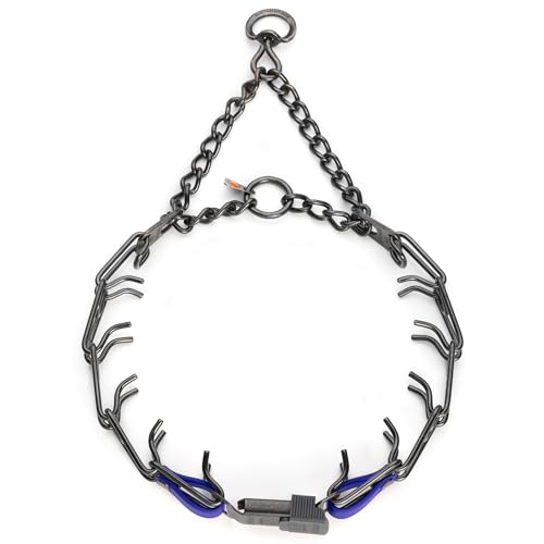Herm Sprenger Black Stainless Steel Dog Collar with Quick Release ClicLock Buckle and Biothane Insert Training Collar Made in Germany (Blueberry Royal, 23in x 3.2mm(Neck Size up to19-20in)) - color: Blueberry Royal, size: 23in x 3.2mm(neck size up to19-20