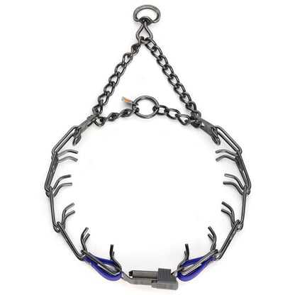 Herm Sprenger Black Stainless Steel Dog Collar with Quick Release ClicLock Buckle and Biothane Insert Training Collar Made in Germany (Blueberry Royal, 23in x 3.2mm(Neck Size up to19-20in)) - color: Blueberry Royal, size: 23in x 3.2mm(neck size up to19-20