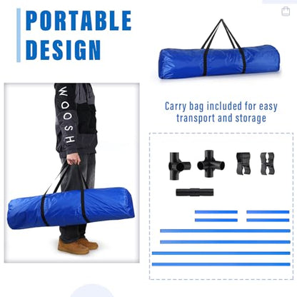 Shappy 4 Pieces Dog Agility Equipment with Adjustable Height Jump Bars Adjustable Dog Agility Jumps with Carry Bag Exercise Jumping Hurdles for Indoor Outdoor Course Game(Blue) - color: Blue