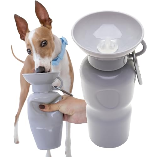 Springer Dog Water Bottle | Portable Travel Drinking Feeder Dispenser for Dogs & Puppies | As Seen on Shark Tank | Leak-Proof Bowl | BPA-Free | Outdoor Walking, Hiking & Travel | 22oz Gray - color: Gray, size: 22oz Classic
