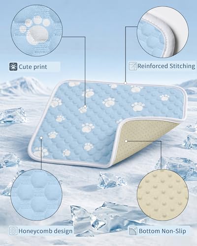 BWX Cooling Mat for Dogs - Easy Clean & Fold Cool Mat for Dogs, Chew Resistant Dog Cooling Pad with Non-Slip Bottom & Chill Soothing Fabric (L/28’‘×40’‘) - size: L/28''×40''