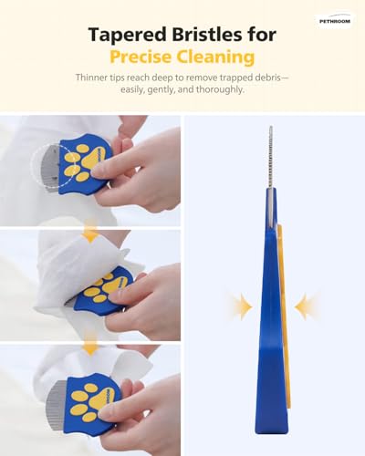 PETHROOM Professional Eye Comb for Pets | Stainless Steel Tear Stain Remover for Cats & Dogs | Gentle Round-Head Grooming Tool | Compact & Portable for Eye Gunk Removal - size: One Size
