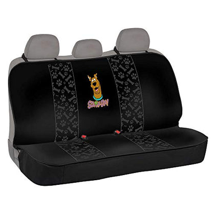 Warner Bros Scooby Doo Rear Back Seat Bench Pet Seat Cover for Cars SUVs Trucks Sedans, Waterproof Heavy Duty Durable Universal Fit Automotive Protection for Dogs Puppy Cats Travel Companions Washable - color: Black Rear
