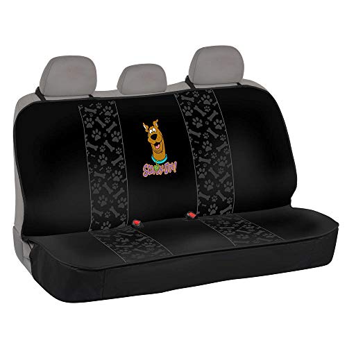 Warner Bros Scooby Doo Rear Back Seat Bench Pet Seat Cover for Cars SUVs Trucks Sedans, Waterproof Heavy Duty Durable Universal Fit Automotive Protection for Dogs Puppy Cats Travel Companions Washable - color: Black Rear