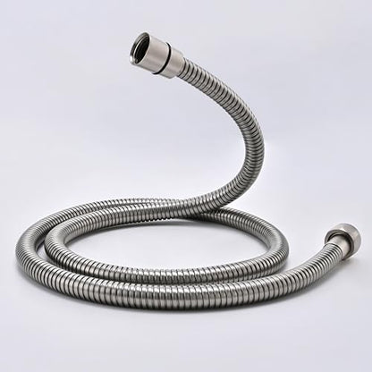 Brushed Nickel Shower Hose Extra Long 304 Stainless Steel Handheld Showerhead Hoses, Anti Winding Interface,With Brass Insert Nut Flexible Rv Shower Hoses Replacement High Pressure Bidet Hose Short - color: Brushed Nickel, size: 48 Inches