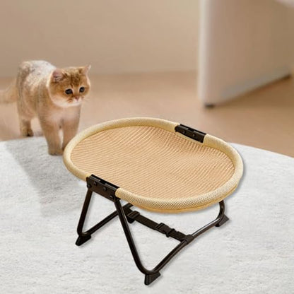 Elevated Pet Bed for Dogs & Cats, Foldable Travel Cot with Iron Frame, Portable Outdoor Comfort