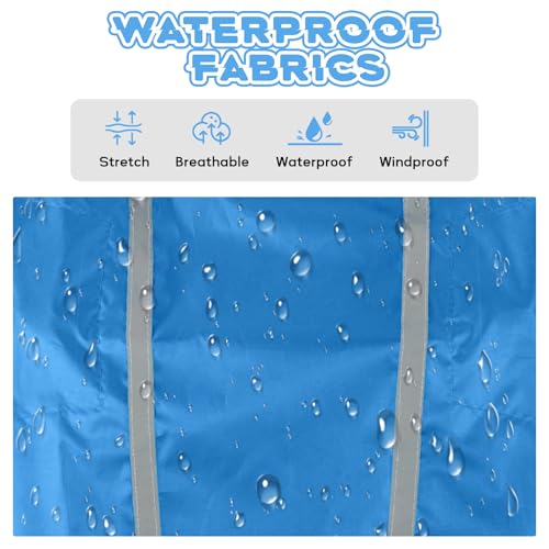 Dog Raincoat with Reflective Strip Hoodie, Waterproof Dog Raincoats, Adjustable Lightweight Hooded Poncho Dog Rain Jacket, Snowproof Windproof Clothes, Dog Raincoat for Large Dogs - color: Blue, size: XXL