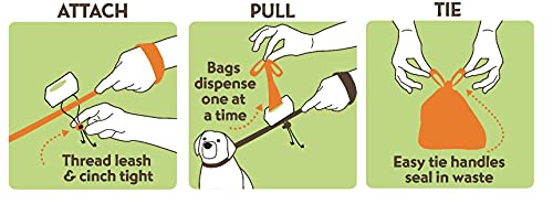 Neater Pet Brands Neater Bags Dog Waste Bag, No Rolls - Dog Poop Bags Dispense One at a Time, Doggie Poop Bag with Easy-Tie Handles, Dispenser Attaches to Any Leash (210 Count, Pink Chevron) - size: 210 Bags + Pink Dispenser