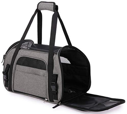 EliteField Soft Pet Carrier (3 Year Warranty, Airline Approved) Soft Sided Dog Puppy Cat Carrier Travel Bag (X-Large: 21" L x 12" W x 13" H, Charcoal Gray) - color: Charcoal Gray, size: 21.0"L x 12.0"W x 13.0"H