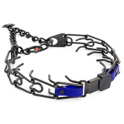 Herm Sprenger Black Stainless Steel Dog Collar with Quick Release ClicLock Buckle and Biothane Insert Training Collar Made in Germany (Blueberry Royal, 25in x 4.0mm(Neck Size up to21-22in)) - color: Blueberry Royal, size: 25in x 4.0mm(neck size up to21-22
