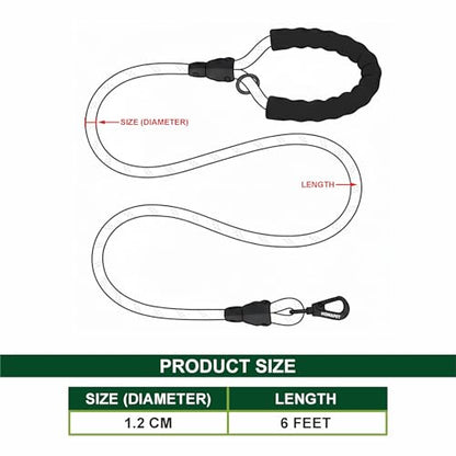 Homapet. Braided Rope Dog Leash 6 Ft with Comfortable Padded Handle Reflective Threads with Poop Bag Dispenser for Large Dogs (Pink/Black 1/2") - color: Pink/Black