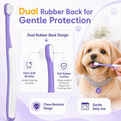 Small Dog Toothbrush, Mini Head, Soft Bristles, Under 30 lbs | Gentle Tiny Teeth Care. Curved Handle Reach. Soft Gum Comfort. Rubber Grip Control. Easy Daily Brushing. - size: 1 Count (Pack of 1)