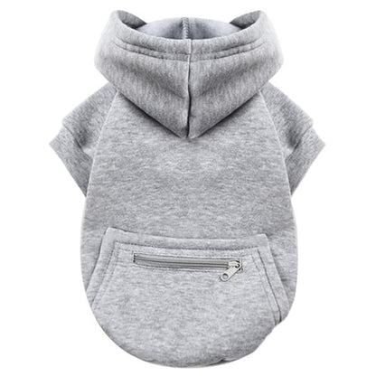 Jecikelon Dog Hoodies for Small Dogs with Zipper Pocket, Soft Fleece Puppy Clothes with Rope Hat, Warm Winter Outfits Cold Weather Coats, Cute Sweatshirt Chihuahua Costume (Grey, X-Large) - color: Y02-Grey, size: X-Large