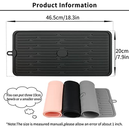 Ptlom Pet Placemat for Dog and Cat, Mat for Prevent Food and Water Overflow, Suitable for Medium and Small Pet, Black, Silicone - color: Black