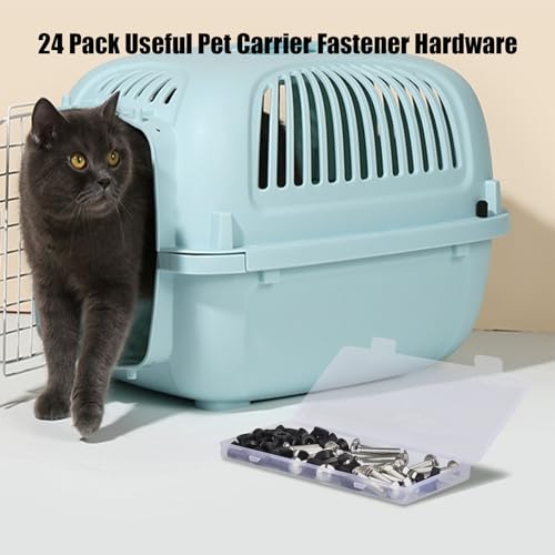 Pet Carrier Fasteners Kennel Replacement M6 Bolts and Butterfly Nuts for Plastic Cat Crate and Dog Crate Dog Kennel Accessories Cat Cage Carrier Parts (24 Set) - color: 24 Set