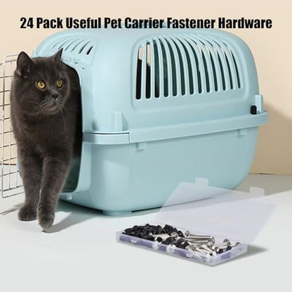 Pet Carrier Fasteners Kennel Replacement M6 Bolts and Butterfly Nuts for Plastic Cat Crate and Dog Crate Dog Kennel Accessories Cat Cage Carrier Parts (24 Set) - color: 24 Set