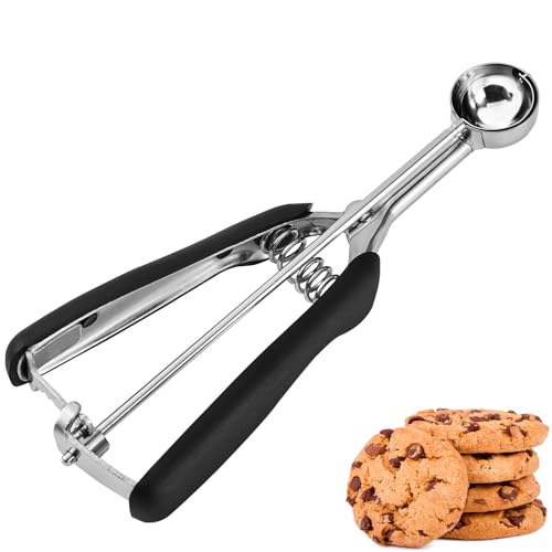 JUNADAEL J Mini Cookie Scoop, Extra Small 1/3 Tbsp Scoop,1 Tsp Cookie Dough Scoop, Melon Baller Scoops, Mini Ice Cream Scoop, Comfortable Grip, Non-Slip, For Making Cookie Melon Ball Ice Cream - color: Black, size: #110 - 1 Tsp