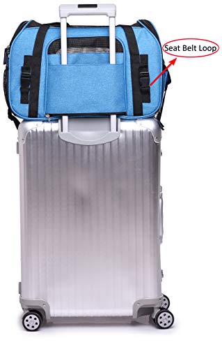 EliteField Soft Pet Carrier (3 Year Warranty, Airline Approved) Soft Sided Dog Puppy Cat Carrier Travel Bag (X-Large: 21" L x 12" W x 13" H, Sapphire Blue) - color: Sapphire Blue, size: 21.0"L x 12.0"W x 13.0"H
