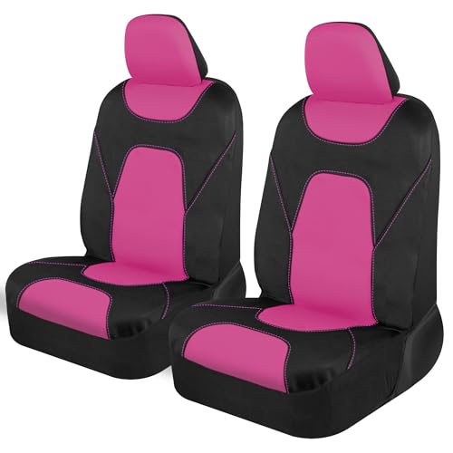Motor Trend AquaShield Waterproof Front Seat Covers, Pink Seat Covers for Cars – Neoprene Front Car Seats Cover, SUV Seat Covers Protector - Car Interior Cover for Auto, Trucks, & Dog Owners - color: a7-Black & Pink Front Seats