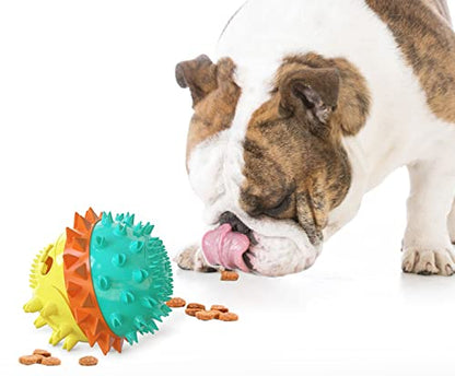 Carllg Dog Toys for Aggressive Chewers, Treat Dispensing Dog Toys, Durable Puzzle Balls Puppy Chew Toys for Teething, Dog Enrichment Toys for Medium and Large Breed - color: Blue