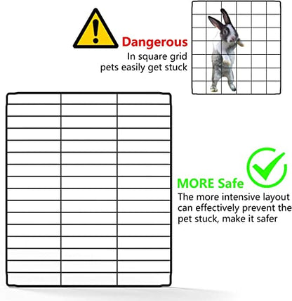 LURIVA DIY Small Animal Playpen, Pet Playpen, Guinea Pig Cages, Rabbit Playpen, Dog Puppy Playpen, Indoor Metal Wire Yard Fence, 15 X 12 Inch, 12 Panels, Black