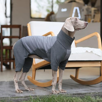 ROZKITCH Fleece Dog Coats for Medium Dogs, Warm Waterproof Pet Winter Coat, Fullbody Clothes Jumpsuit, Cold Weather Coat Pajamas, Four-Legged Snowsuit with Leash Hole Grey M - color: Grey, size: M(Chest: 21-25"; Back:18-19")