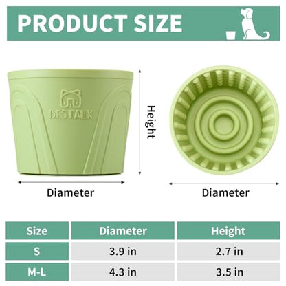 Dog Lick Bowl, Bestalk Anxiety Relief Slow Feeder Dog Lick Mat Treat Dispenser, Non-Slip Dog Licking Bowl Dog Enrichment Toys for Small Medium and Large Breed Dogs, BPA Free Silicone(Green,M-L) - color: Green, size: M-L