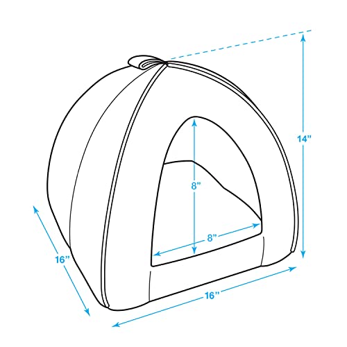 Pet Tent-Soft Bed for Dog and Cat by Best Pet Supplies - Gray Linen, 16" x 16" x H:14"