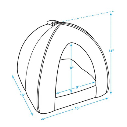 Pet Tent-Soft Bed for Dog and Cat by Best Pet Supplies - Gray Linen, 16" x 16" x H:14"