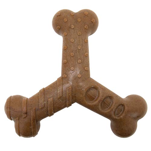 Chew King by Mammoth Dog Bacon Lovin’ Wishbone, Nylon Bones, Textured Bacon Flavored Chew Toy, for All Breed Sizes - size: Medium, style: Wishbone (1 Pack)