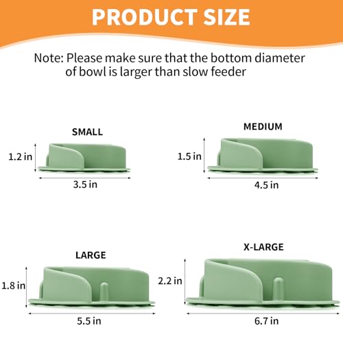 Slow Feeder Dog Bowls Insert, Bestalk Soft Silicone Slow Eating Feeder Insert with Suction Cups for Small, Medium and Large Dogs, Fit into Basic and Elevated Dog Bowls, Green - color: Green, size: L