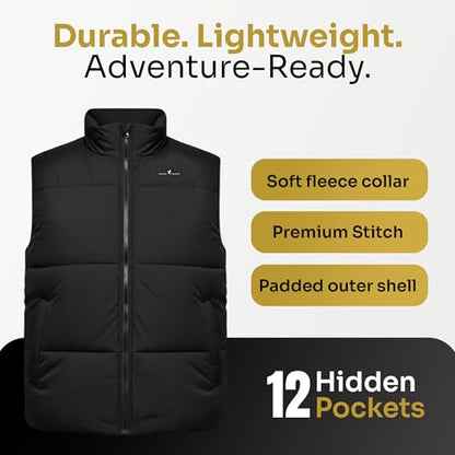 Smart Travel Vest for Men & Women with 12 Hidden Pockets | Avoid Carry-on Fees | Holds 4 Days of Clothes - size: X-Large