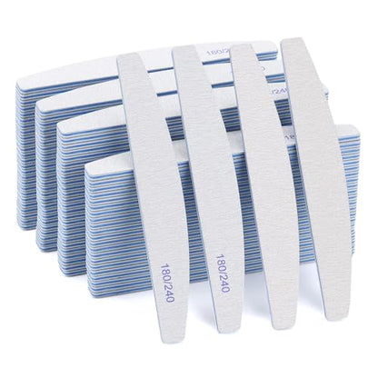 100 Pieces 180/240 Grit Nail Files for Natural Nails, Nail Buffers Double Sided Emery Boards - size: 100 Count(180/240 Grit)