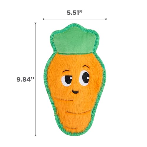 Outward Hound Tough Skinz Durable Squeaky Dog Toy with Two Tough Layers, Carrot, Multicolor, Medium - color: Carrot, size: Medium