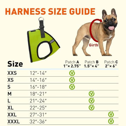 Dogline Boston Step in Mesh Dog Harness with Service Dog Patch No Choke Pet Vest Soft Gentle Padded Chest Halter for Puppies Small Medium and Large Dogs 14 to 16 inches Girth Lime Green - color: Lime Green, size: Girth 14 to 16"