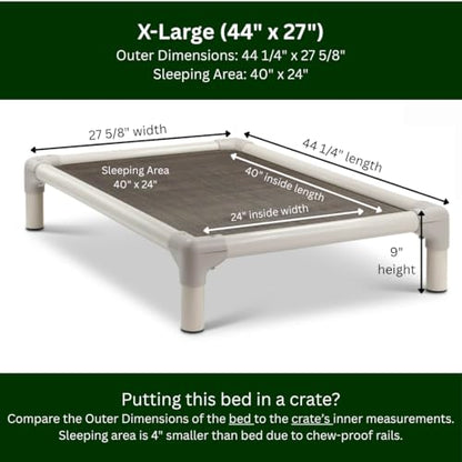 Kuranda Chewproof Elevated Dog Bed – 44" x 27" - Sunsure Textilene - Sierra - color: Sierra, size: X-Large
