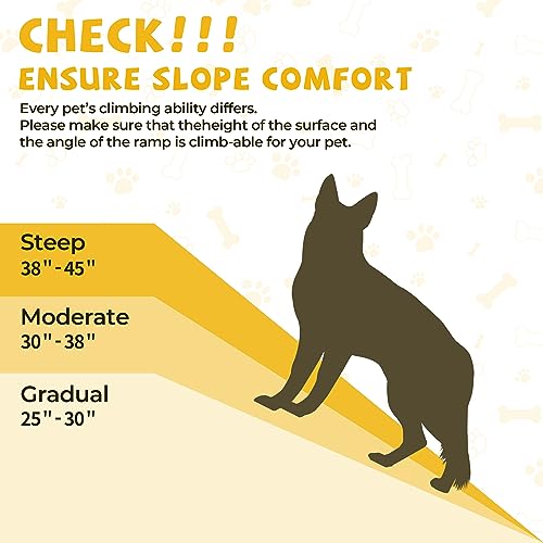 COZIWOW Portable Dog Car Ramps 61" L Folding High Traction Pet Stairs for Vehicles,SUV/Truck,Lightweight Ladder Ramp for Dogs Old Cats to High Bed,Couch-Easy Storage,Supports up to 165lb