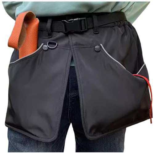 Dog Trainer Apron with Multi Pockets and Waist Strap Adjustable Dog Training Pant Waterproof Dog Training Shorts Dog Handler Clothing for Outdoor Training Activities Black XL - color: Black-XL