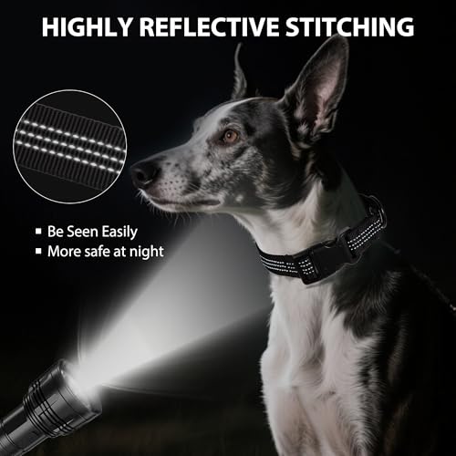 Martingale Dog Collar Quick Release Buckle No Pull Reflective Non-Slip for Medium Large Dogs Training (Black, Large) - color: Black, size: Large (Pack of 1)