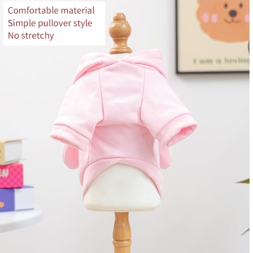 Pink Dog Sweater for Small Dogs Girl Boy Bunny Ears Puppy Hoodies Funny Dog Sweatshirt Coat Rabbit Outfit for Cats Pet Easter Costume for Pomeranian Chihuahua Yorkie (Pink, Small) - size: Small