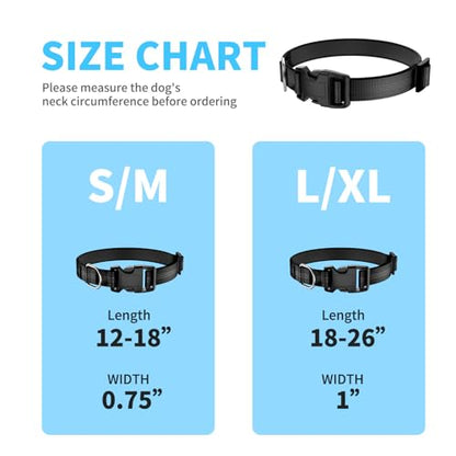 Reflective Dog Collar with Buckle, Heavy Duty Dog Collars with Soft Padded, Adjustable, Ultra-Durable, Pet Collar for Small Medium and Large Dogs (Black, L) - color: Black, size: L (18-26'')