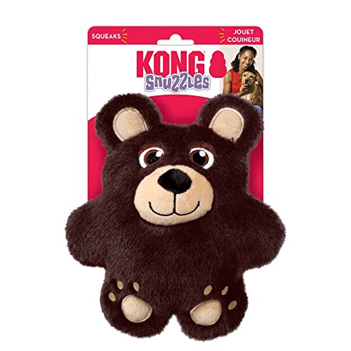 KONG Snuzzles Dog Toy, Plush Squeaker, Crinkle Sounds, Soft Durable Indoor Play (Bear, Medium) - color: Bear, size: Medium