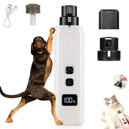 2026 New Cat Nail Trimmer - 2 Adjustable Speeds, 360° Grinding, Ultra Quiet Under 40dB, Safe Powerful Pet Nail Grooming Tool for All Cats & Dogs (White) - color: (White)