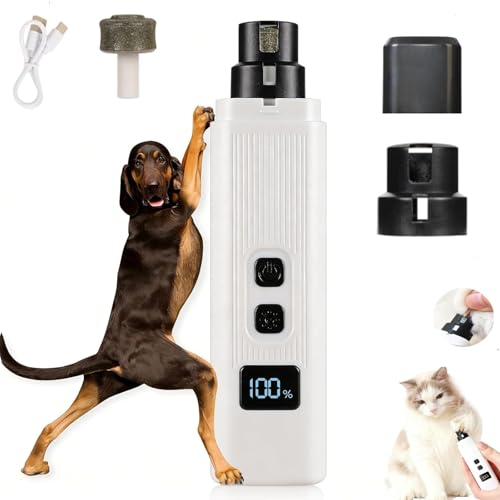2026 New Cat Nail Trimmer - 2 Adjustable Speeds, 360° Grinding, Ultra Quiet Under 40dB, Safe Powerful Pet Nail Grooming Tool for All Cats & Dogs (White) - color: (White)