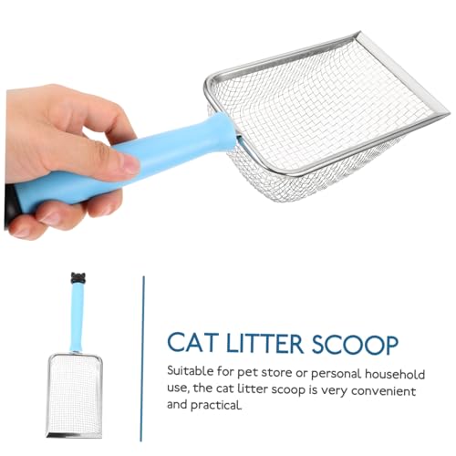 Stainless Steel Cat Litter Scoop Metal Cat Litter Shovel with Wide Mouth Design Pet Care Tool for Easy Cleaning of Litter Box Mesh
