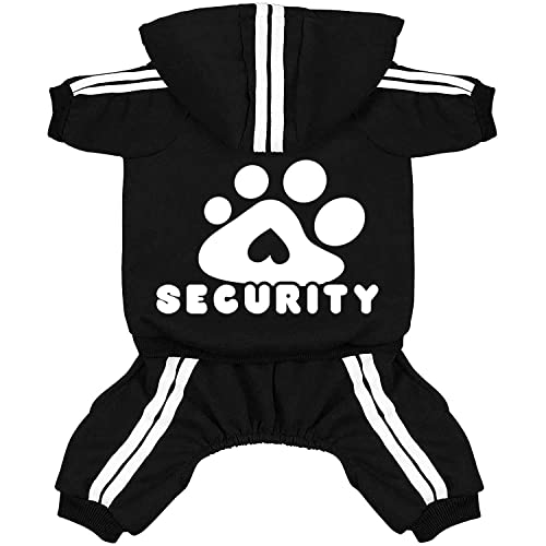 Dog Hoodie Security Clothes 4 Legs Jumpsuit Sweatshirt Hoodies Soft & Warm Dog Outfit Pullover Dog Winter Clothes Sweater for Small Medium Large Dogs Cats (Black, X-Large) - color: Black, size: X-Large