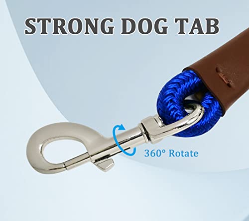 Short 12 Inch Dog Leash, 1/2" Nylon Rope Traffic Handle Lead | Strong Dog Tab Training Leash for Medium/Large/Ex-Large Dogs Outdoor Walking ( Blue ) - color: Blue